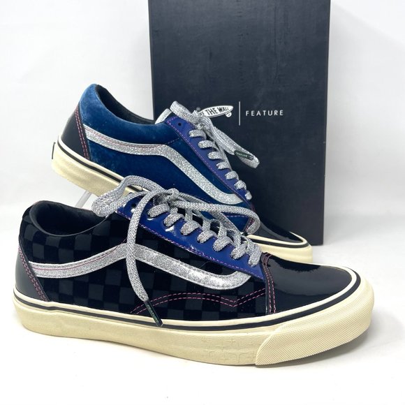 Vans Og Old Skool Lx Black Skateboarding Women Velvet Patent Leather VN0A38FW03E - Picture 10 of 11